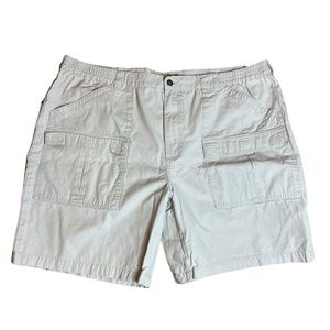 Cabela's Outdoors Canvas Cargo Utility Shorts Mens Size 46 Elastic Waistband